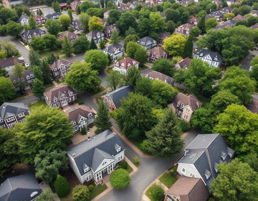 Aerial view of Jamaica Estates, Queens